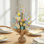 Easter Egg Tree Decoration,Easter Table Tree Decoration, Artificial Easter Egg Tree with Burlap Base