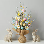 Easter Egg Tree Decoration,Easter Table Tree Decoration, Artificial Easter Egg Tree with Burlap Base
