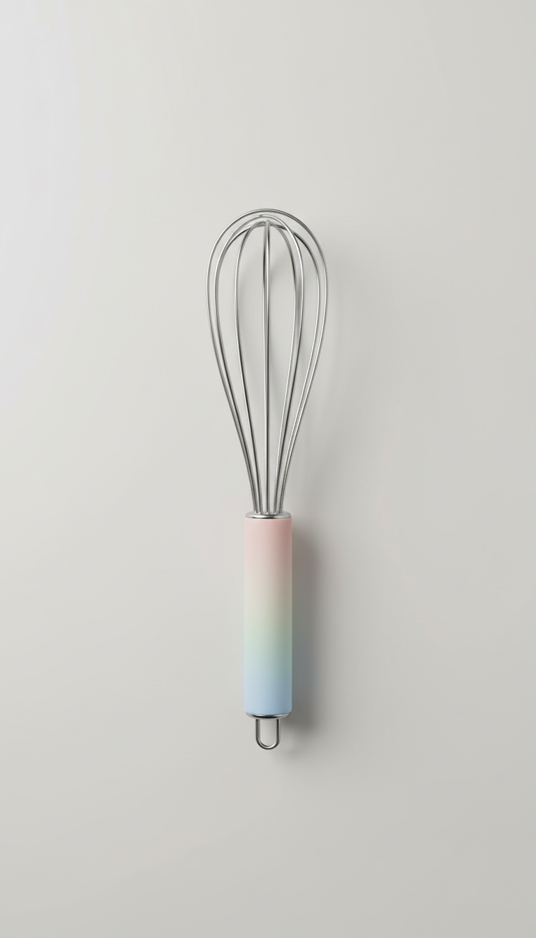 Stainless steel whisk, pastel handle