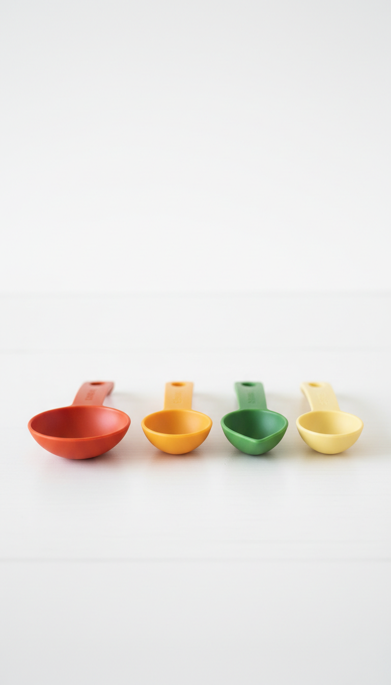 Measuring spoons set in fresh herb